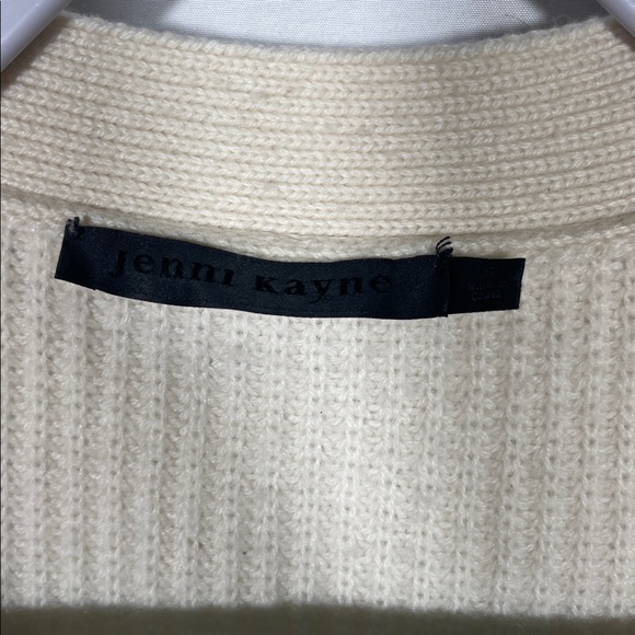 JENNI KAYNE WOMENS CASHMERE CARDIGAN SWEATER IVORY SMALL - Picture 3 of 8
